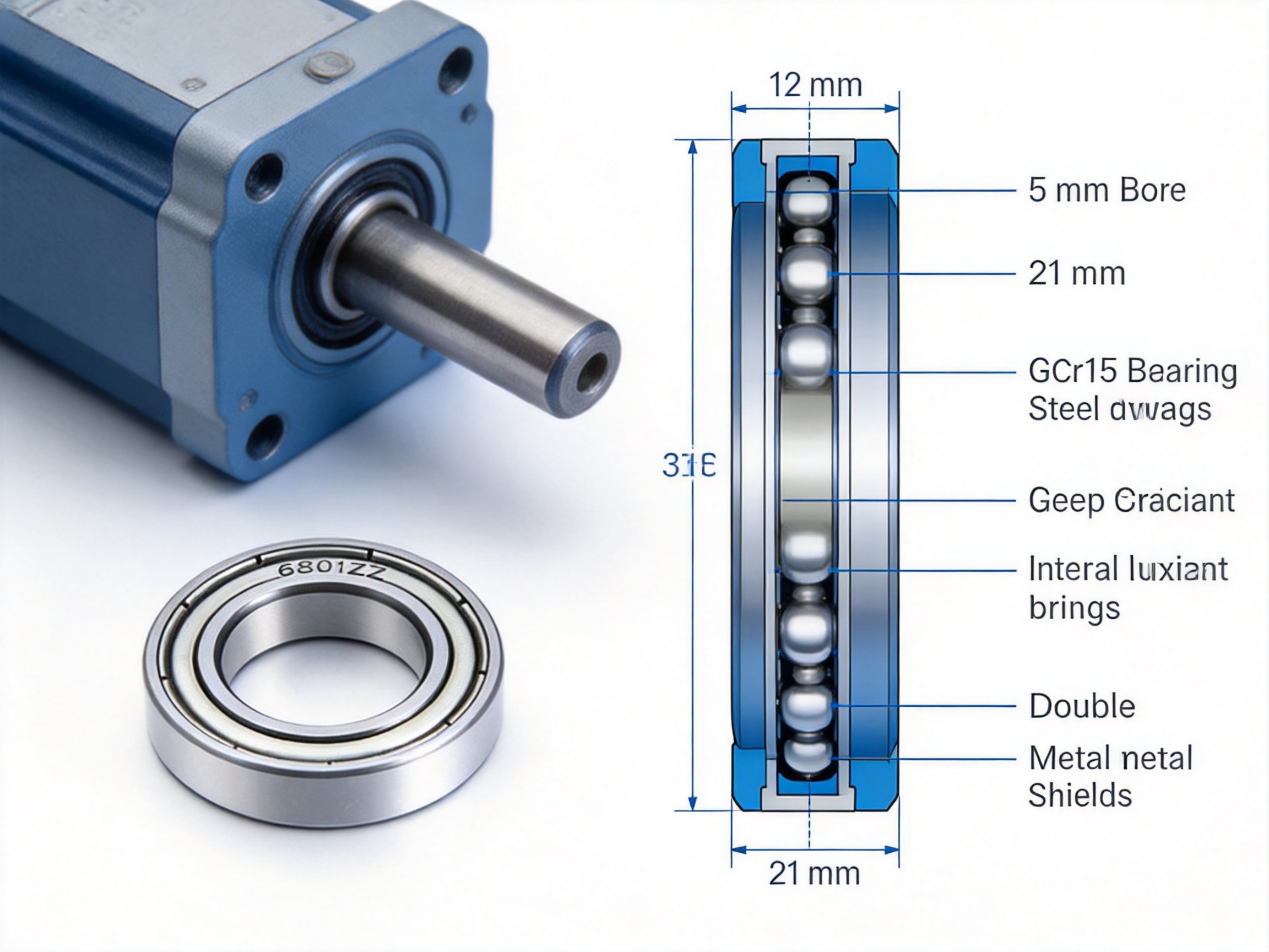 6801ZZ Ultra-Slim Deep Groove Ball Bearing for Compact Precision Equipment