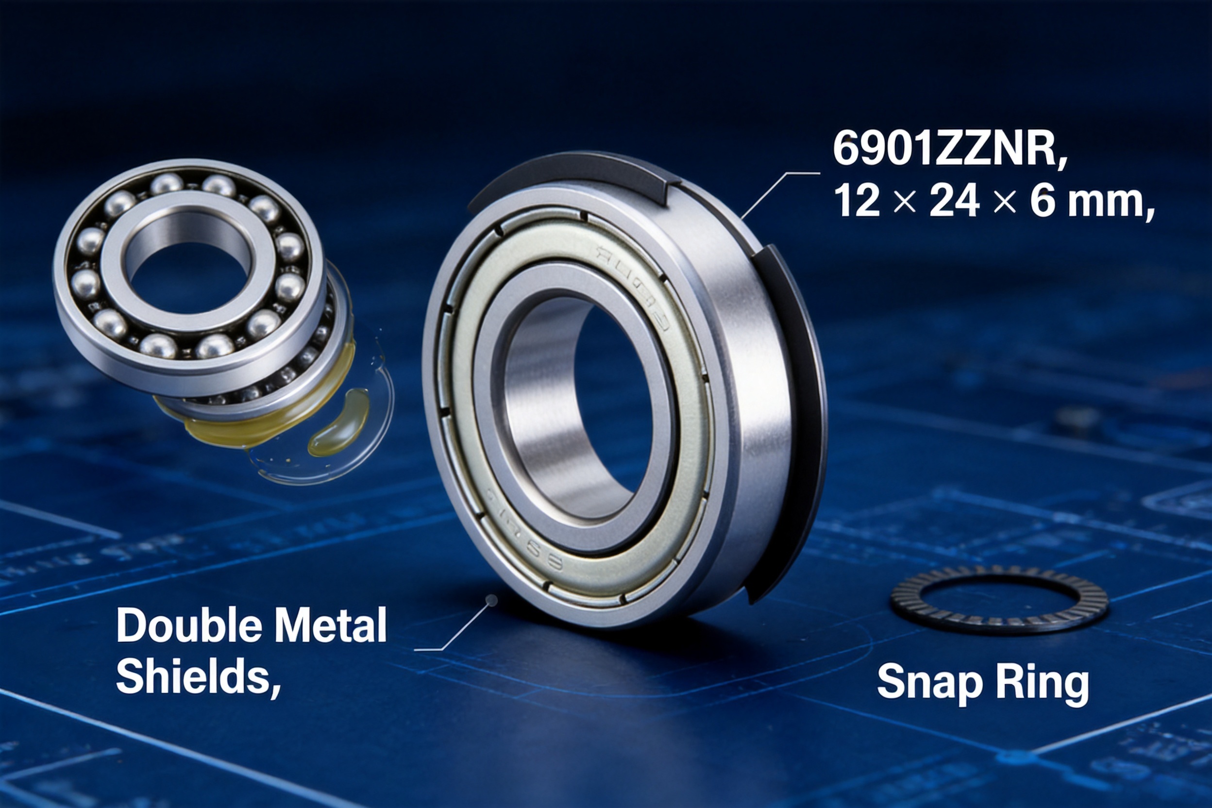 6901ZZNR Miniature Bearing for Precision Devices and Small Mechanisms
