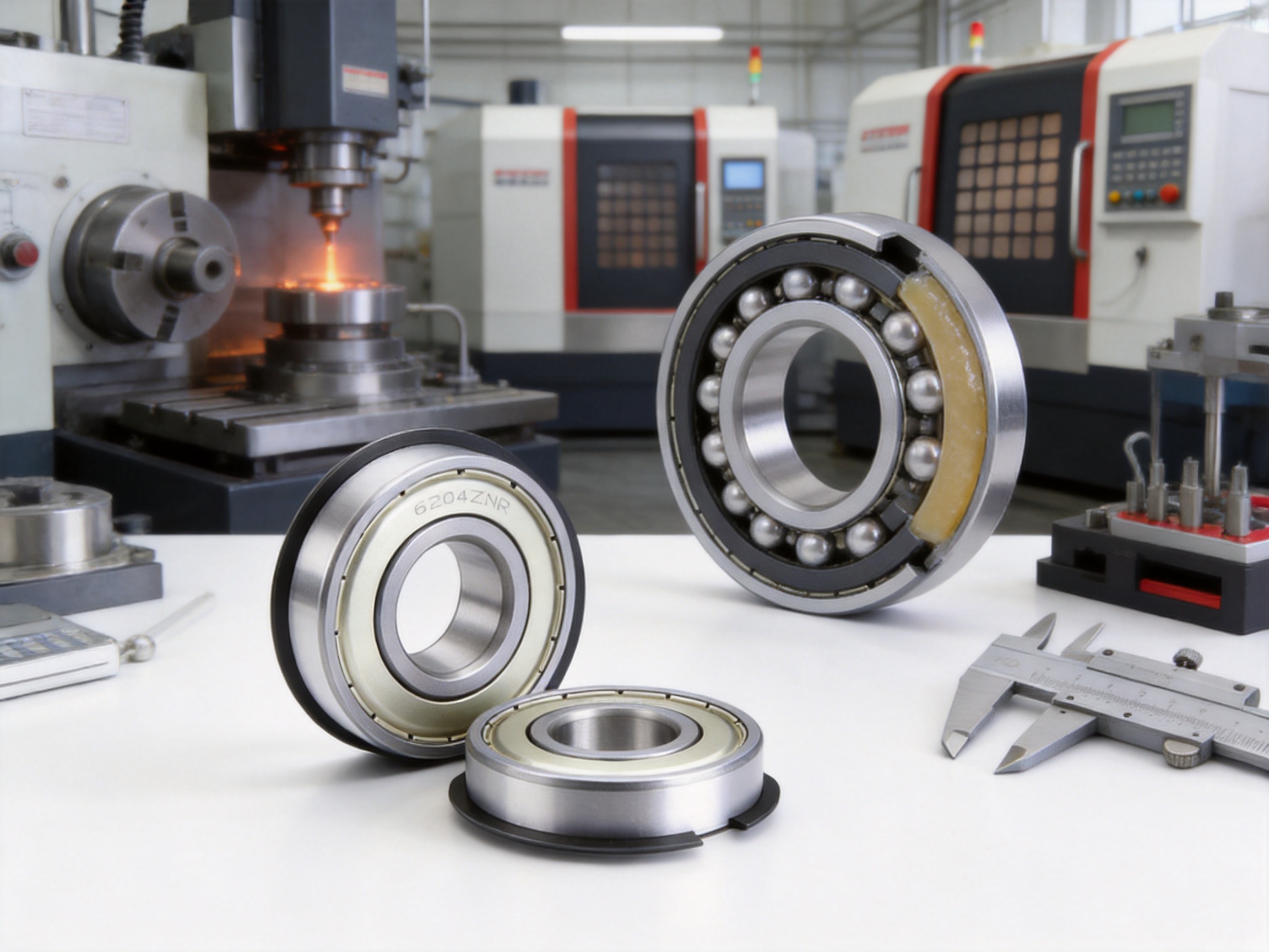 6204ZZNR Double-Shielded Ball Bearing with Snap Ring for Reliable Industrial Performance